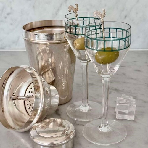 Rare Art Nouveau Cocktail Wine Glasses 1906
