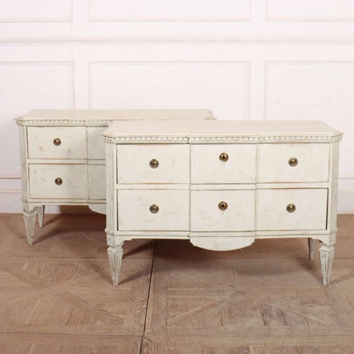 Pair of Swedish Breakfront Commodes