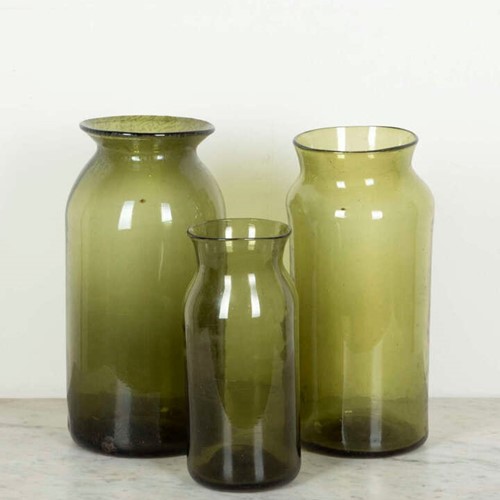 Three 19Th Century French Glass Pickling Jars