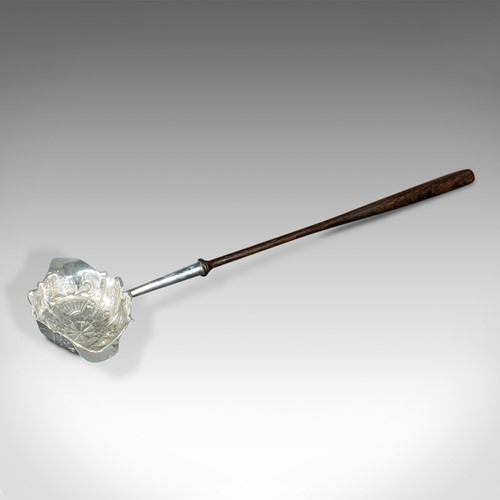 Antique Toddy Spoon, English, Silver, Serving Ladle, William Kinman, Georgian