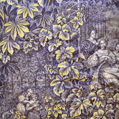 Purple Toile D'alsace French 19Th Century