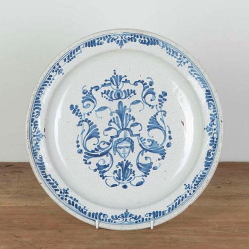 Large 18th Century Tin-glazed Earthenware Charger