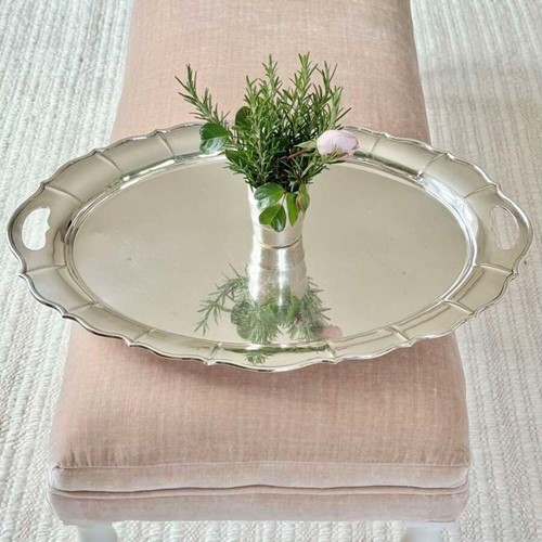 Art Deco oval fluted rim serving tray C1930
