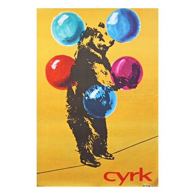 1970's Cyrk Polish Circus Tightrope Bear Poster-fears-and-kahn-cyrk-bear-1_main.jpg