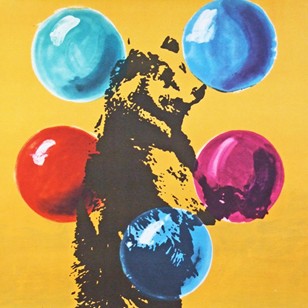 1970's Cyrk Polish Circus Tightrope Bear Poster