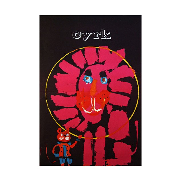 1960's Cyrk Polish Circus Pink Lion Poster-fears-and-kahn-lionblack-1a_main.jpg