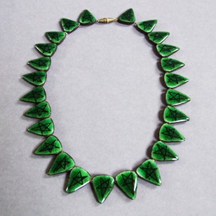 1950S Ceramic Lund Necklace (Green)