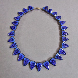 1950S Ceramic Lund Necklace (Blue)