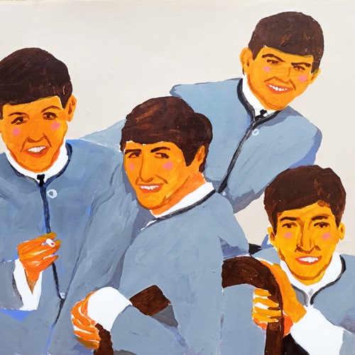 'The Fab Four' Portrait Painting on Paper A Fears