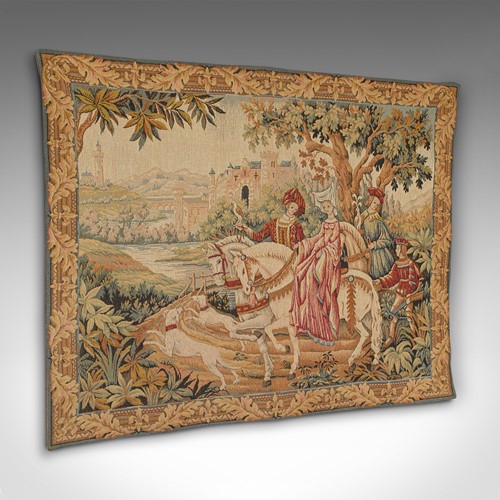 Vintage Continental Tapestry, French, Needlepoint, Decorative Panel, Circa 1980