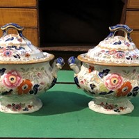 Pair of Tureens Ironstone possibly Coalbrookdale 1