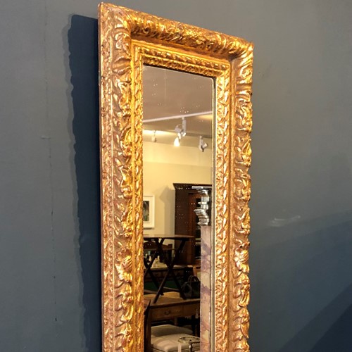 Carved And Gilded 18Th Century Mirror