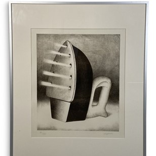 Lithograph Of A Steam Iron Entitled...