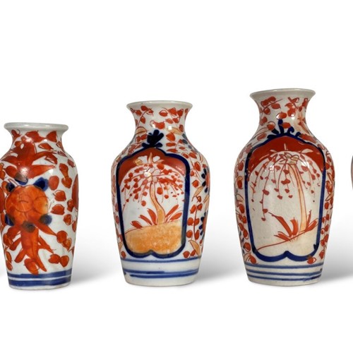  Five Miniature Meiji Period Imari Vases
