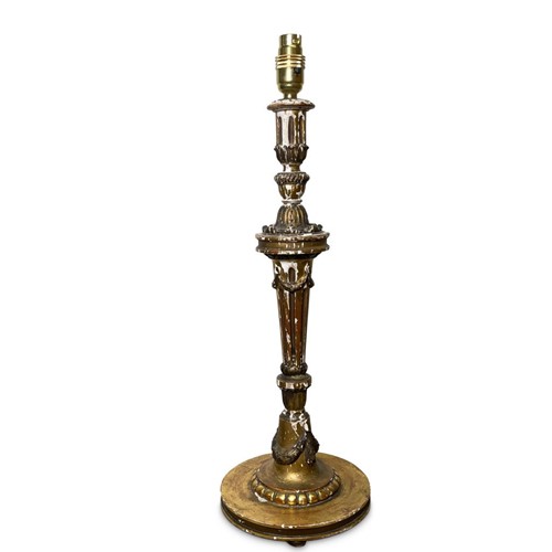 Giltwood Column Table Lamp