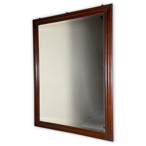 Large Oak Framed Dressing Mirror With Bevelled Plate