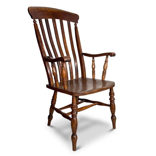 Ash And Elm Lath Back Carver Chair