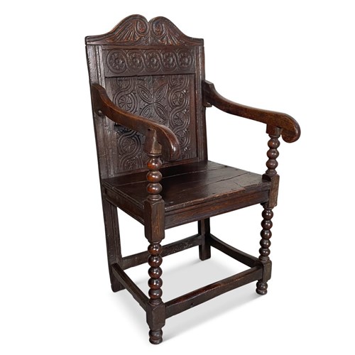 Jointed Carved Oak Wainscot Chair 