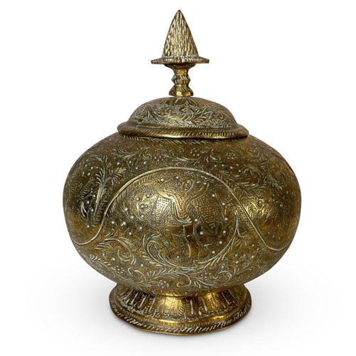 Chase Engraved Brass Lidded Urn