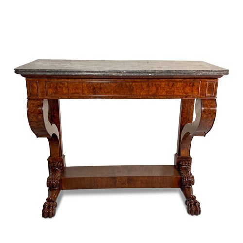 Napoleon III Figured Walnut Console Table