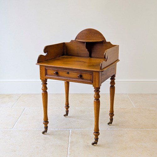 Antique Early Victorian Oak Country House Gallery Side Table C.1840