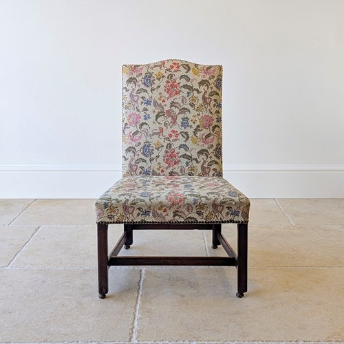 Antique Mid 19Th Century Floral Mahogany Side Chair C.1850