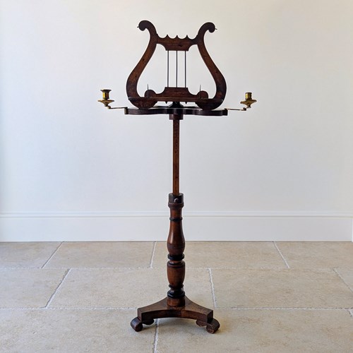 Antique William IV Mahogany Lyre-Form Music Stand C.1830