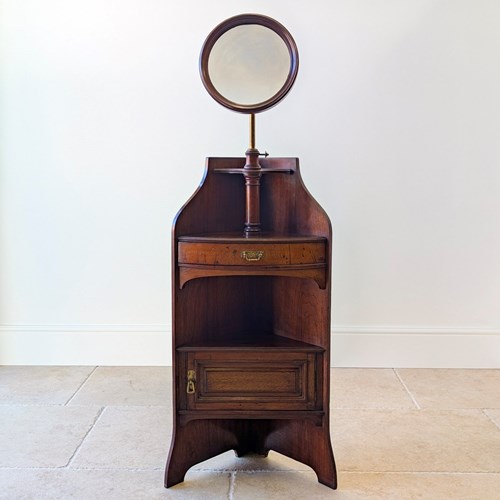 Antique Victorian Mahogany Corner Shaving Stand C.1890