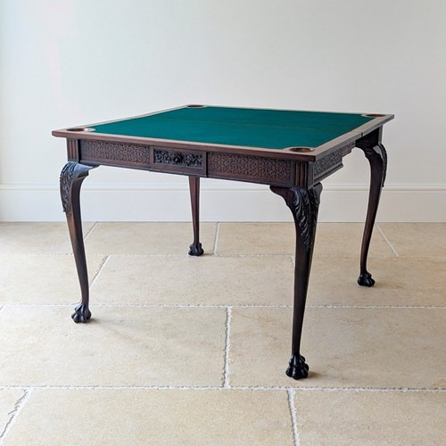 Antique Victorian Mahogany Card Table By James Shoolbred & Co. C.1890