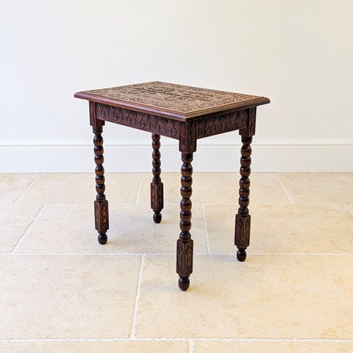 Antique Edwardian Fruitwood Carved Side Table C.1900