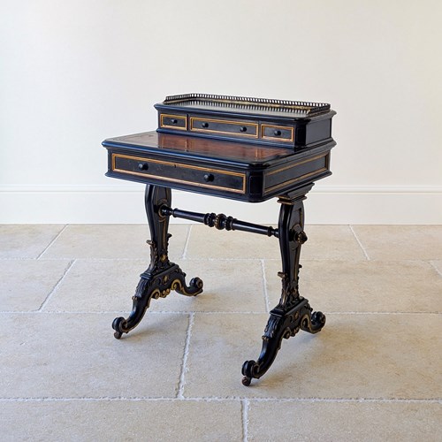 Antique Victorian Ebonised Bonheur Du Jour C.1870