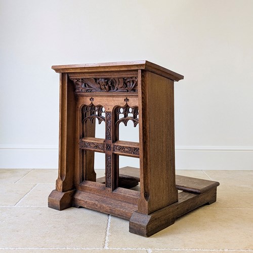 Antique Victorian Gothic Revival Oak Prie-Dieu C.1890