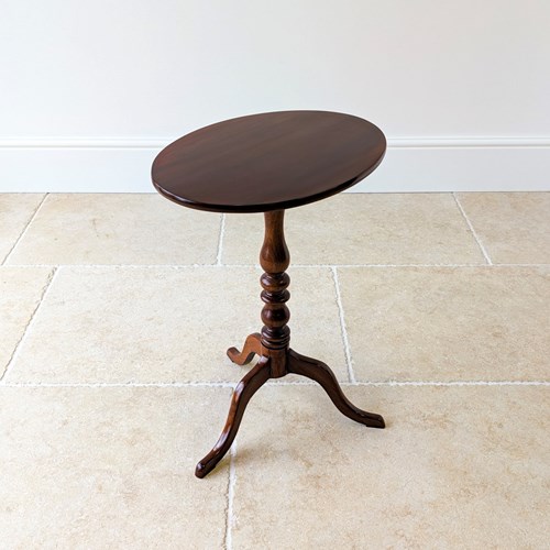 Antique Georgian Mahogany Oval Tilt-Top Tripod Wine Table C.1810