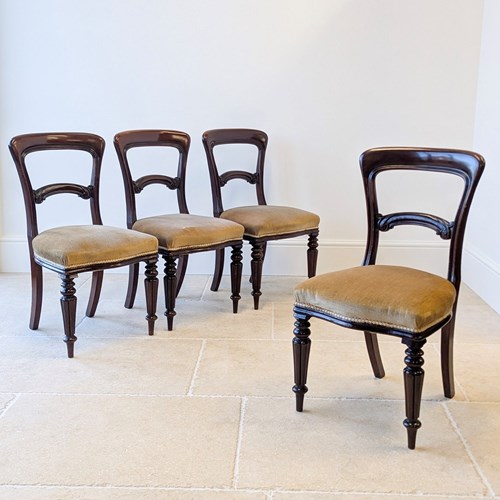 Set Of Four Antique Victorian Mahogany Dining Chairs C.1880