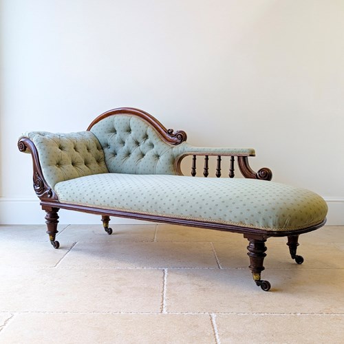 Antique Victorian Mahogany Chaise Longue C.1860