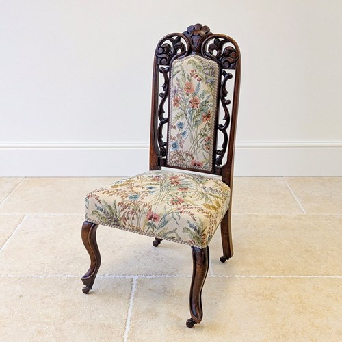 Antique Victorian Walnut Salon Chair C.1880