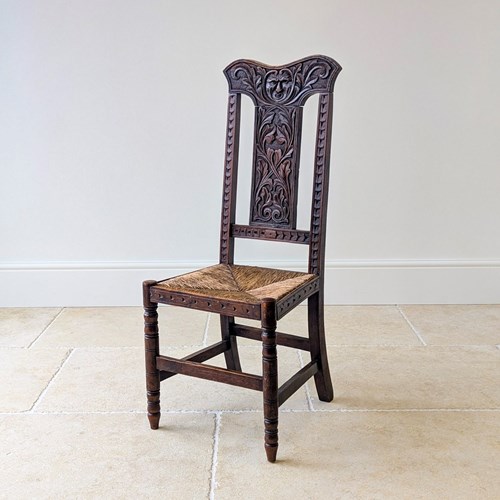 Antique Victorian Carved Oak Green Man Side Chair C.1890