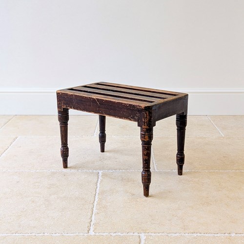 Antique Victorian Beech Luggage Stand By Brown & Lamont C.1870