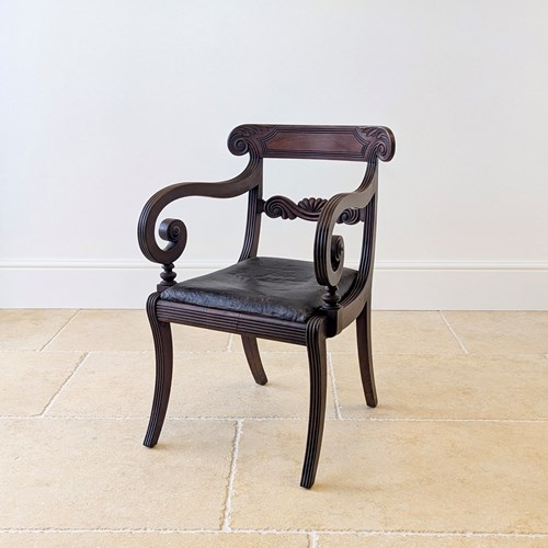Antique Regency Mahogany Country House Library Armchair C.1820
