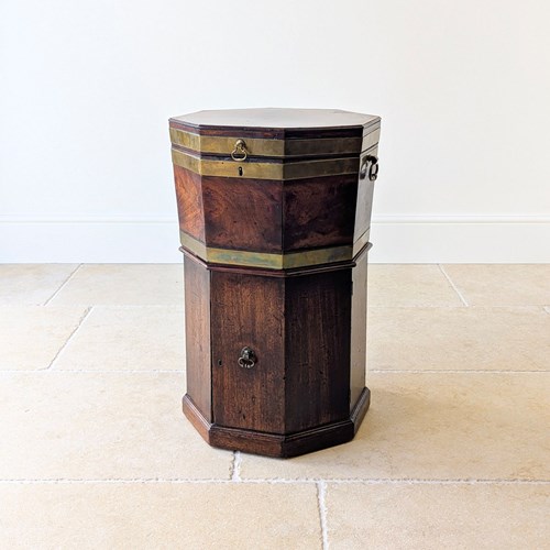Antique George III Brass-Bound Mahogany Octagonal Cellaret C.1790