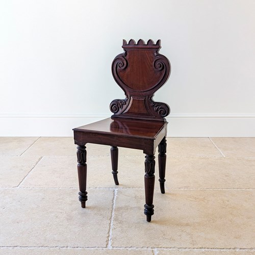 Antique William IV Mahogany Hall Chair C.1830