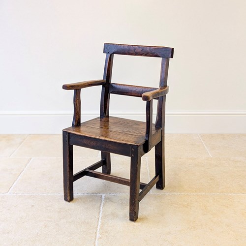 Antique Georgian Oak Vernacular Armchair C.1800