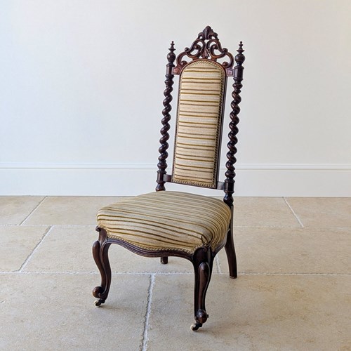 Antique Mid-Victorian Walnut High-Back Parlour Chair C.1850