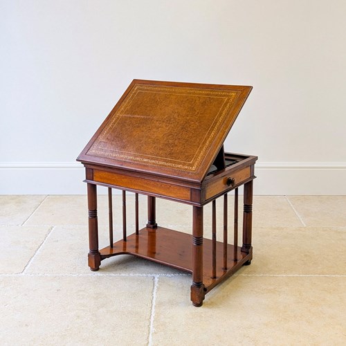 Antique Victorian Mahogany Library Chairside Reading Table C.1890