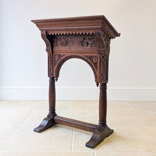 Antique Victorian Gothic Oak Lectern C.1893