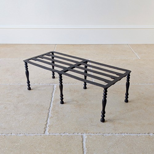 Antique Georgian Country-House Wrought Iron Hearth Footman C.1800