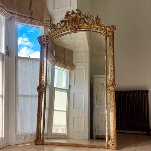 Large Antique French Gilt Mirror C1880