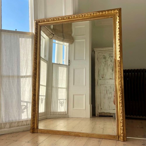 Large Antique French Gilt Mirror