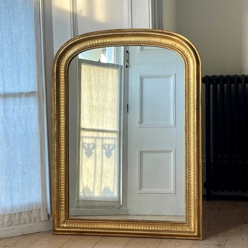 Antique French Gilt Arched Mirror