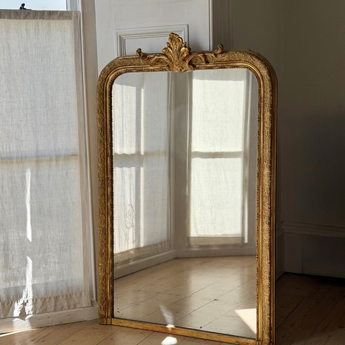 Antique French Gilt Mirror - Mercury Glass